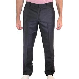 INC International Concepts Men’s Slim Dress Pants 35x29 Black Shiny w/ Stripe